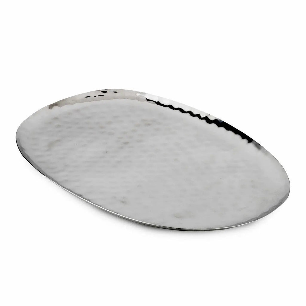 Full Polished Stainless Steel 18"X11" Oval Service Tray